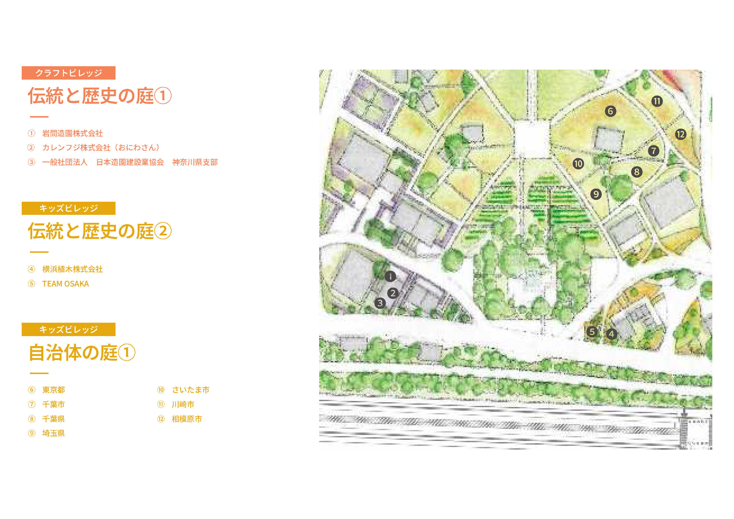 クラフトビレッジ「伝統と歴史の庭①」の配置図