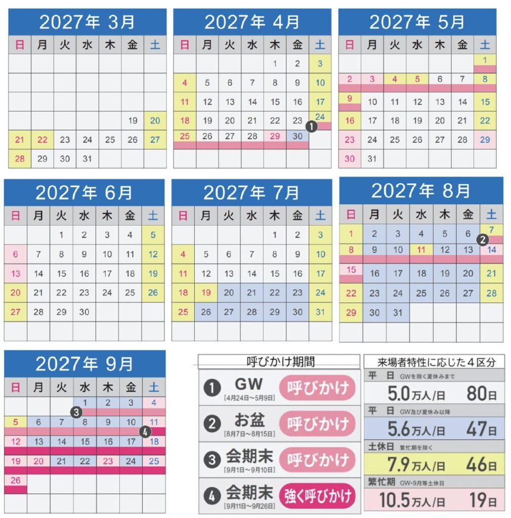 TDMの呼びかけ期間を示したカレンダー