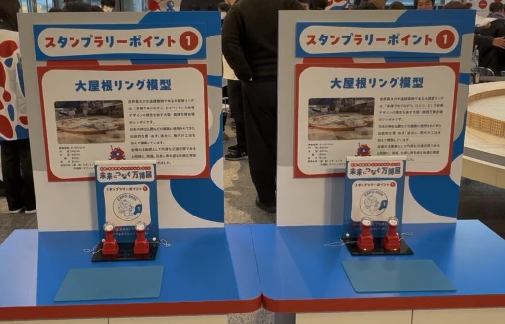 スタンプラリーのポイント（未来につなぐ万博展 東京会場）