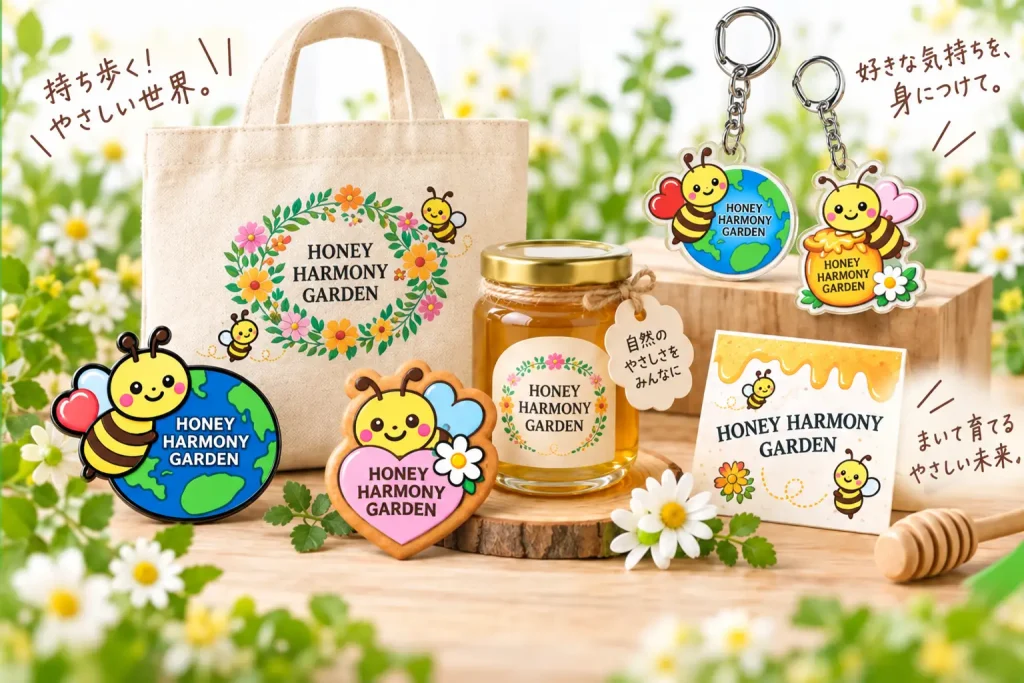 HONEY HARMONY GARDENのグッズとはちみつのイメージ