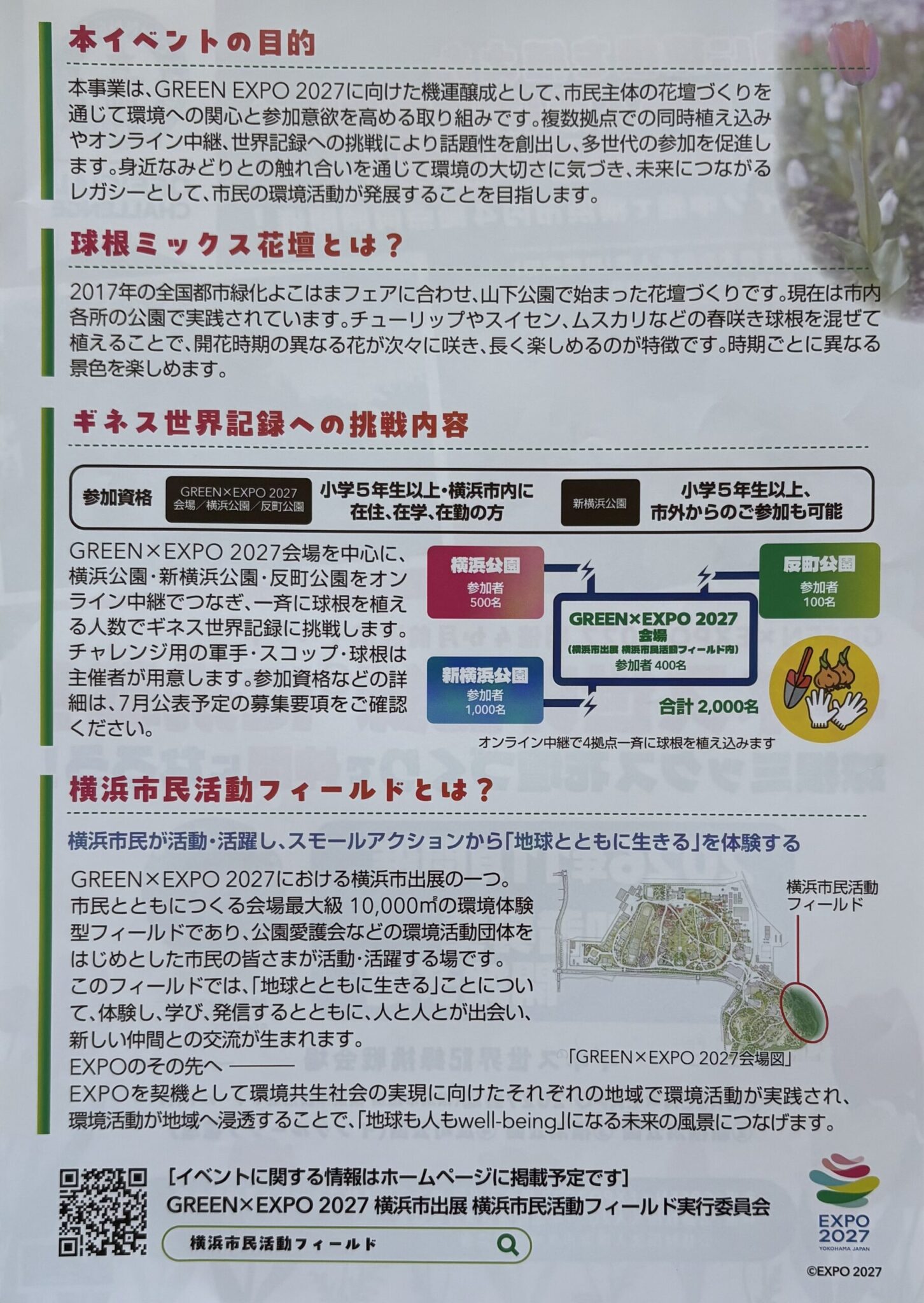 ギネス世界記録挑戦イベントのチラシ裏面