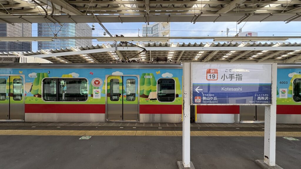 西武池袋線・小手指駅に停車するGREEN LIFESTYLE TRAIN
