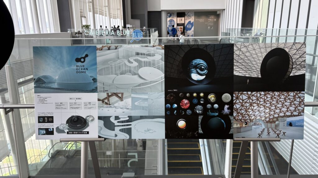 BLUE OCEAN DOMEのDome A・B・Cを紹介するパネル展示
