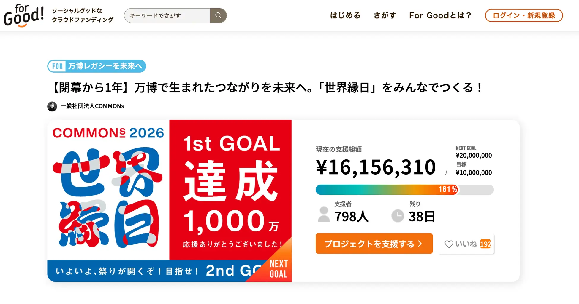 For Goodのプロジェクトページ