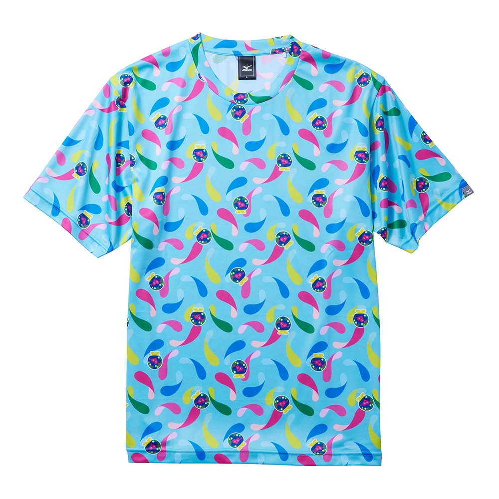 トゥンクトゥンク総柄Tシャツ ブルー