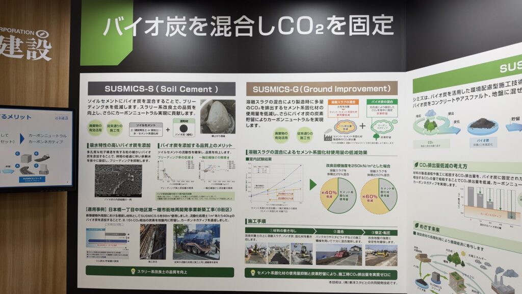 バイオ炭を混合しCO2を固定 SUSMICS-SとSUSMICS-Gのパネル