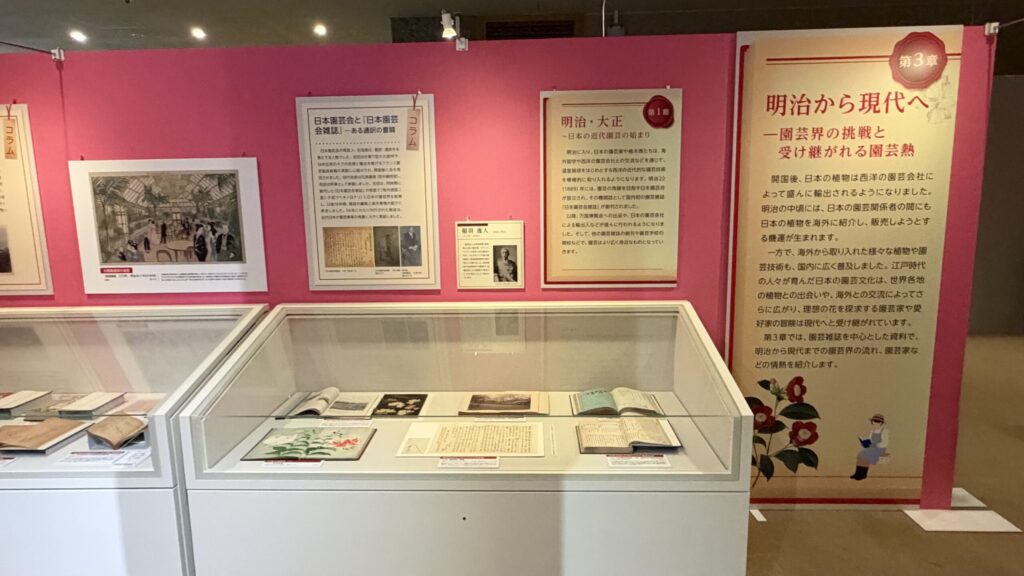 第3章「明治から現代へ」の展示コーナー